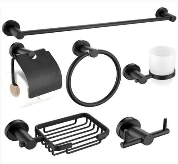 Modern Design Six-Piece Hotel Chrome Modern Bathroom Accessories Set