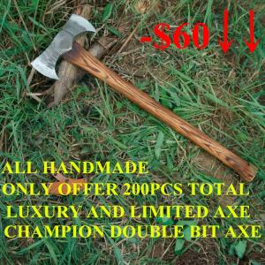 Cheap 3.5LB Size Forged Steel Materials Double Bit Axe With Carbon Color Hickory Handle And Sharp Blade wholesale