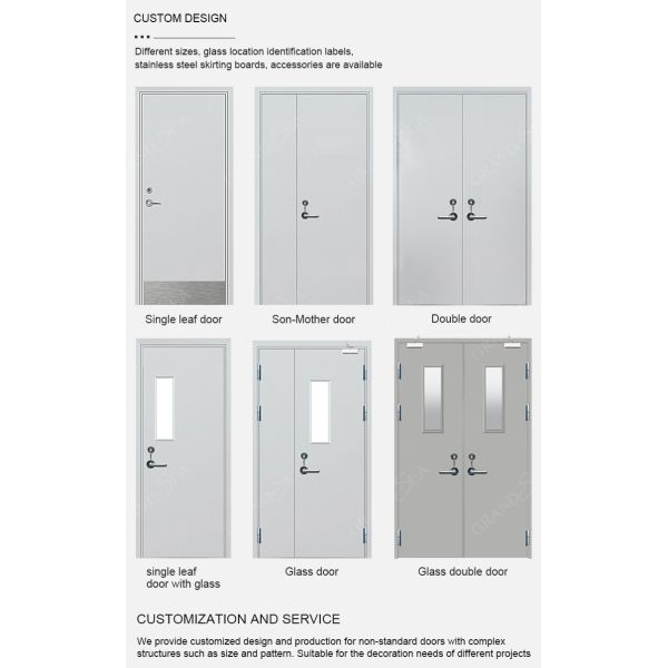 Turkey Flat Design Sound-Proof Metal Iron Front Entry Door Security Main Fire Doors Homes Entrance With Door Handle