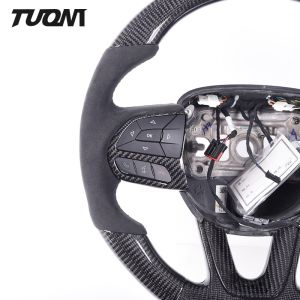 Matte Dodge Charger Black Alcantara Steering Wheel Custom Carbon Fiber