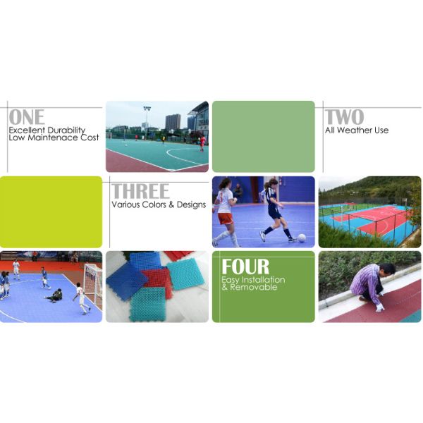 Anti Slip Interlocking Sports Tiles Tennis Court Material Outdoor Sport Carpet