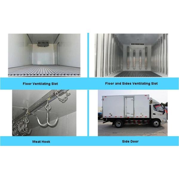 Foton Ice Cream Refrigerator Cargo Cooled Cooling Food Refrigerated Van Freezer Box Transport Truck