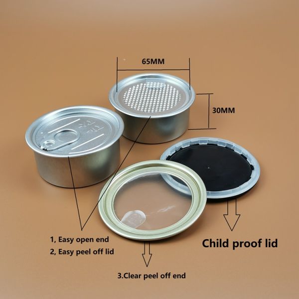 Custom Metal Ring Pull Cannabis Tin Packaging Empty Tuna Fish Tin Can