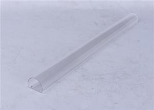 Cheap Clear / Milky Plastic Extrusion Profiles , LED Lamp Extruded Plastic Parts wholesale