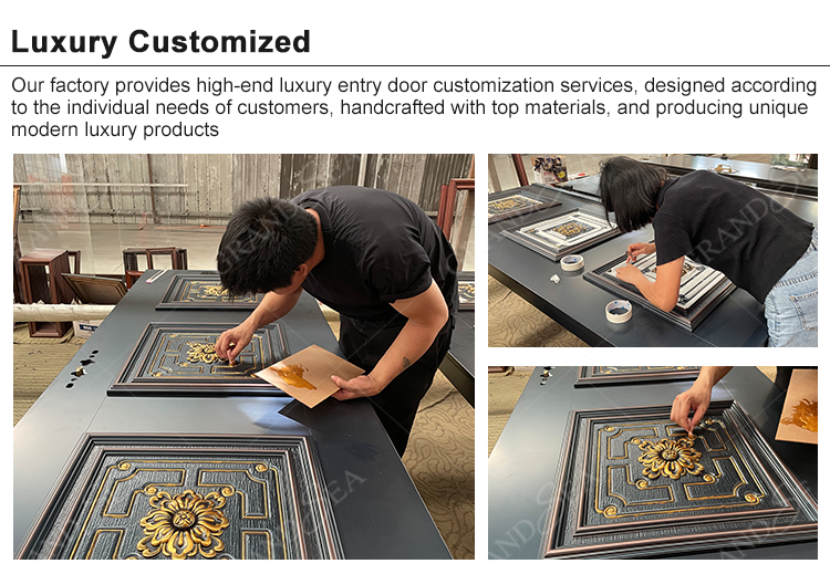 United Kingdom Style Class a Burglar Latest Design Fire Rated Main Exterior Security Steel Doors for Villa