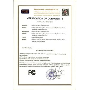 Shenzhen HXC Lighting Co.,Ltd. Certifications