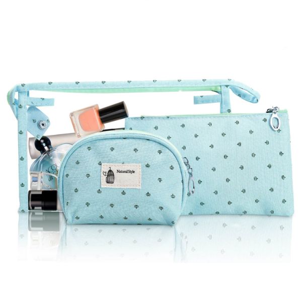 Travel PVC Cosmetic Bag Zipper Seal Clear Makeup Bag Set