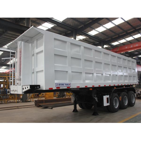 50 tons 3 axle self discharge tipping truck trailers with and HAVY hydraulic cylinder