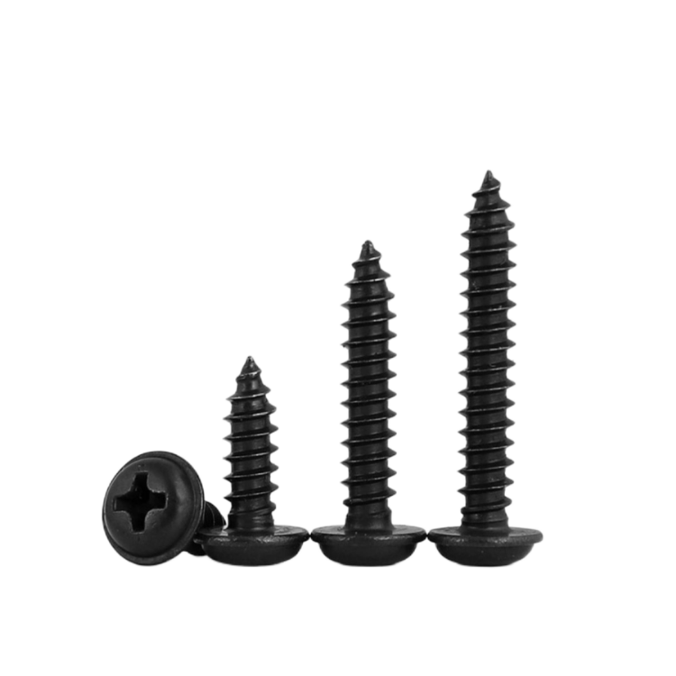 Stainless Steel Black Zinc Pan Washer Head Self Tapping Sheet Metal Screw with Collar