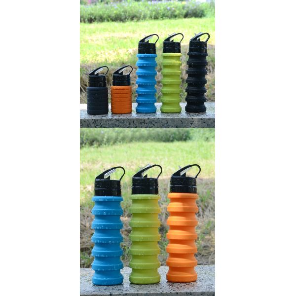550ML Sample Free Private Label Collapsible Silicone Water Bottle