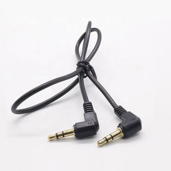 0.2M 1M 2M 3M 10M 90 Degree Angle Male to Male 3 Poles TRS Stereo Audio Jack Extension Cable for Headphone Car Speaker