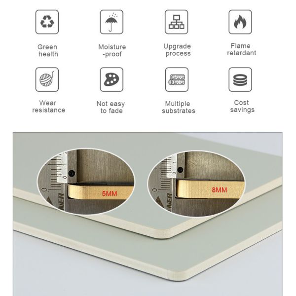 Moisture Proof Skin Feeling PVC Wall Panels Decorative Wood Veneer Panels