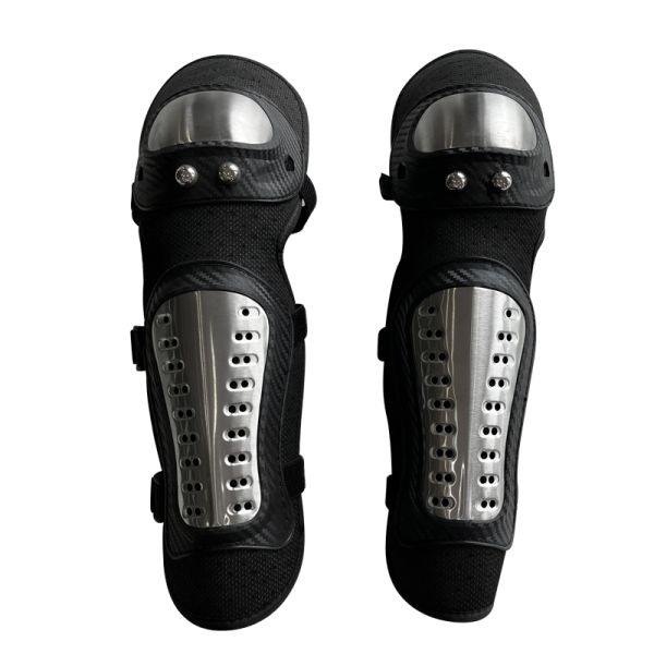 Stainless Steel Shell Motorcycle Knee and Elbow Pads Set for Adult Motocross Racing