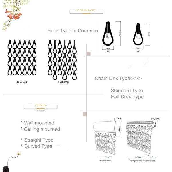 Anodized Aluminium Metal Chain Link Curtains Used As Wall Coverings