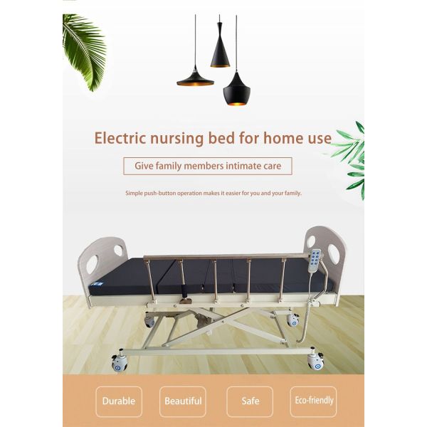 High-Quality Electrically Operated Wooden Nursing Bed with Rising Function Electric lift