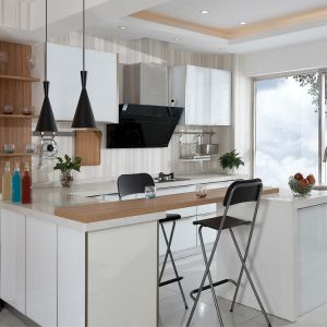 Cheap White Custom Made Kitchen Cabinets Solid Wood Modular Kitchen Cabinets wholesale