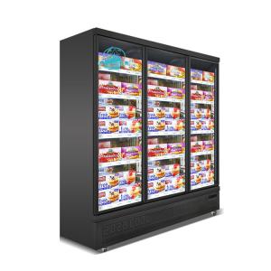 Cheap Customized Upright Supermarket Glass Door Beverage Display Cooler Freezer wholesale
