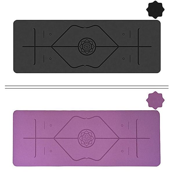 5mm Pu Rubber Yoga Mat Customized Posture Line Natural Rubber Anti Slip and Sweat Absorbing Yoga Mat Tuhao Fitness Yoga