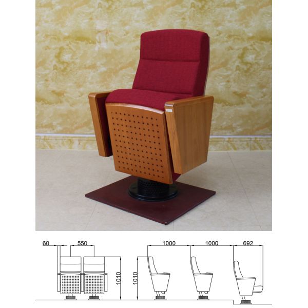 Folding Movie Theater Chair With Cup Holder , Weight 20kg Fireproof Auditorium Chairs