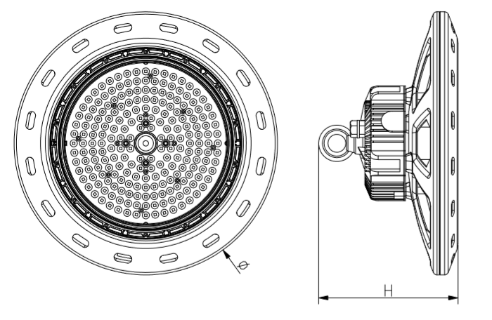 UFO High Bay LED Light Bulbs , Aluminum Commercial High Bay LED Lights
