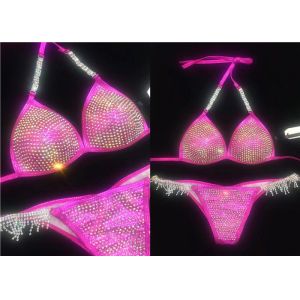 Cheap World Miss Bodybuilding Bathing Suits Sparkle Rhinestones Fully Covered wholesale