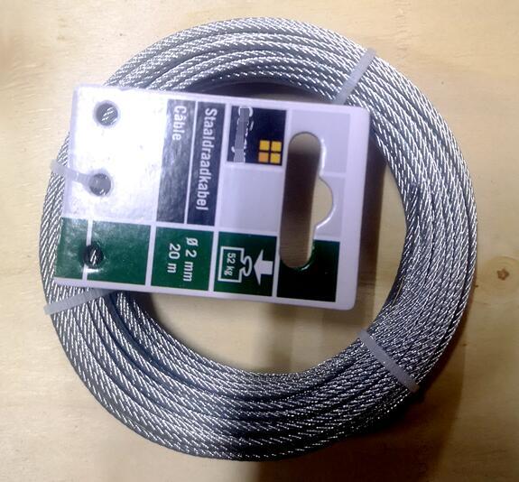 2.0mm 20m 7x7 Structure Galvanized Steel Wire Rope for Safe Protection