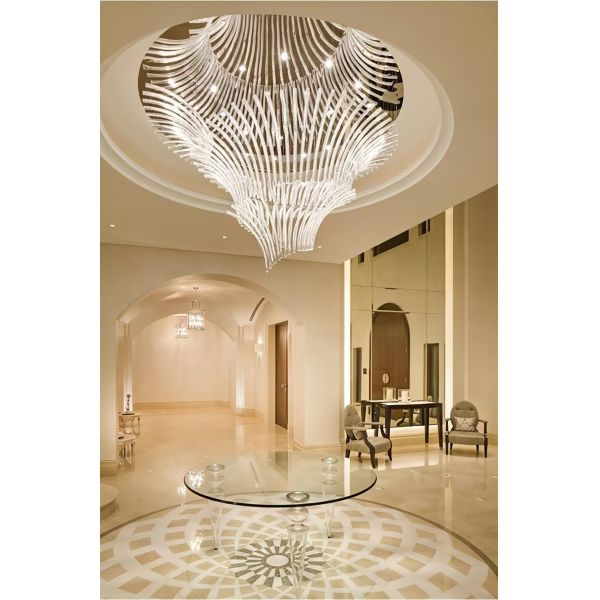 Custom Big Large Hotel Lobby Banquet Hall Murano Glass Pendant Light Modern Luxury Chandeliers For Wedding Hall Decorations
