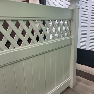 8ft Wide Privacy PVC Fence Pannels Green Material Ground Insert