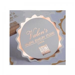 Cheap Rose Gold Round Self Adhesive Labels Round Logo Waterproof wholesale