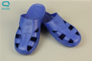 China Blue PU Clean Room Slippers , Anti Static Slippers For Dust Free Workshop on sale