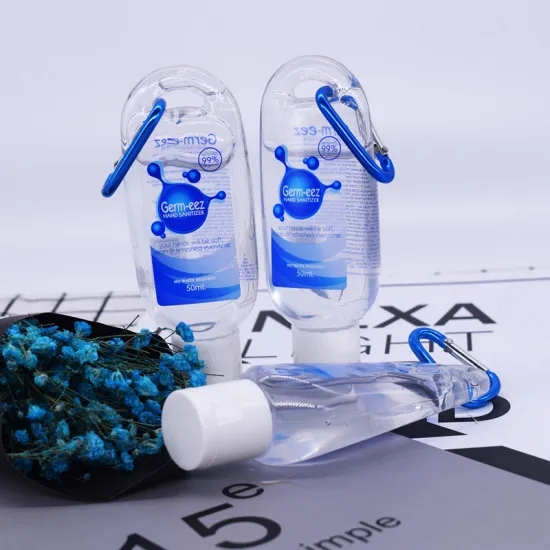 Waterless Hand Sanitizer Gel , Antibacterial Hand Gel With Carabiner 100ml 300ml 500ml