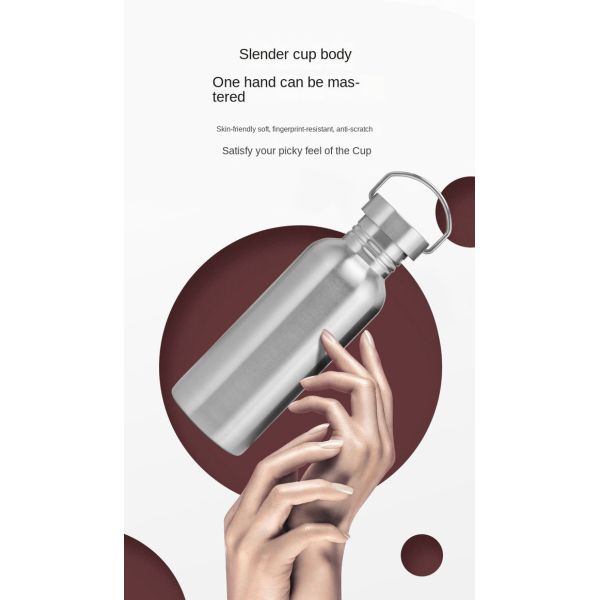 350ml 500ml 600ml Oem Odm Single Wall Stainless Steel Water Bottle BPA Free Stainless Steel Travel Water Bottle Lightweight Minimalistic Design 1