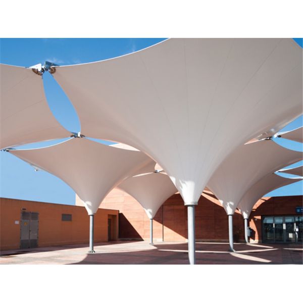Waterproof Fabric Canopy Structures PVDF Fabric Blocks Out 100% UV Rays