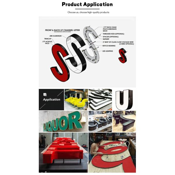 1 Inch Wide Plastic Trim Cap Strips For Custom Led Channel Letters