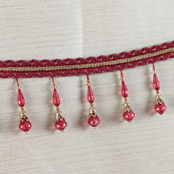 Handmade fashionable chain beads lace tassels fringes for curtain/sofa/pillow decoration