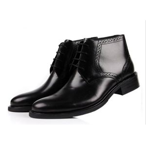 Cheap cow leather Mens Ankle Boots high class Burnished Leather Boots wholesale