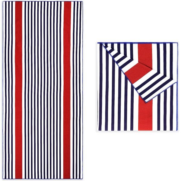Rectangular Color Stripe Printed Beach Towel Microfiber Quick Drying Beach Towel