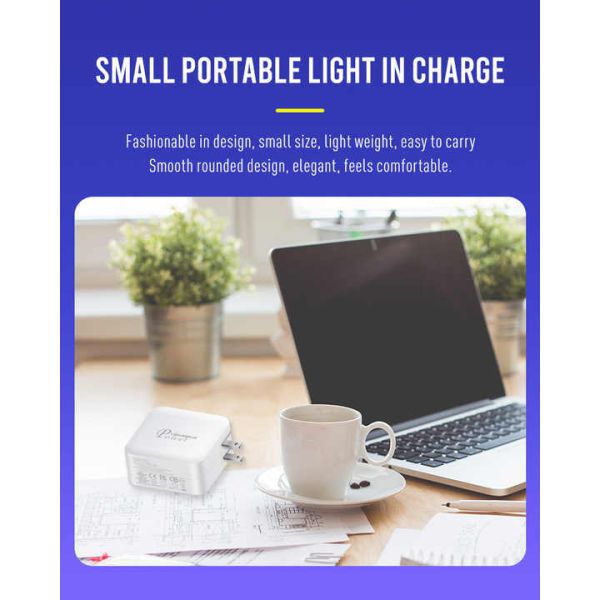 100W Dual USB-C Wall Charger with US Plug for Laptop and Phone