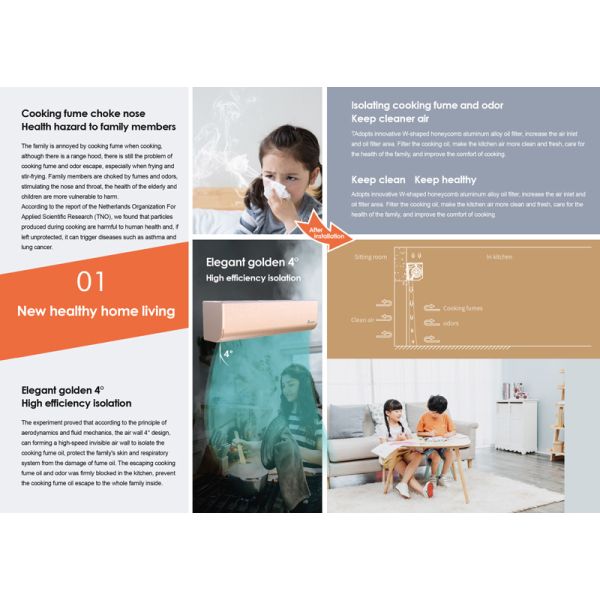 Kitchen Cooking Fume Air Barrier Residential Air Curtain For Kitchen Door Size 0.7m to 2m