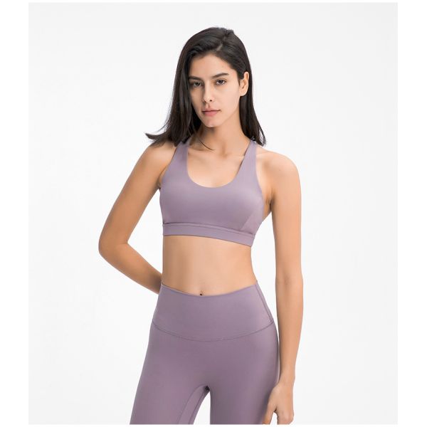 Shockproof Womens Sports Bra Gathered Moisture Wicking Without Steel Ring