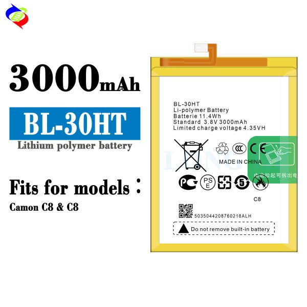 BL-30HT 3000mAh 3.85V Lithium Polymer Battery for Tecno C8 Mobile Phone Models Camon C8