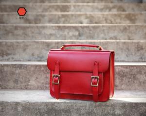 Cheap Red Large Handbags Handmade Vintage Leather Briefcase wholesale