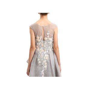 Embroidery Flower Sleeveless Evening Dress / Wave - Like Shape Wedding