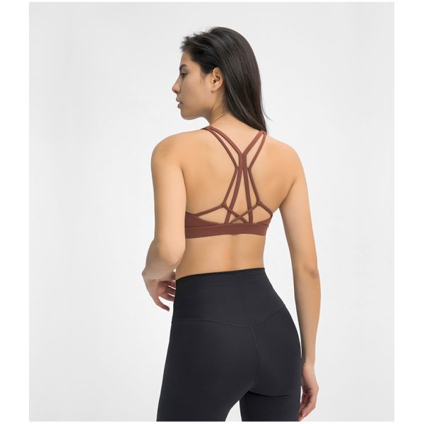 Shockproof Womens Sports Bra Gathered Moisture Wicking Without Steel Ring