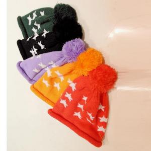 Cheap 2017 Yiwu Custom Wholesale Solid Color Crochet Beanie Knitted Pom Pom Beanie Hats Caps for kids wholesale
