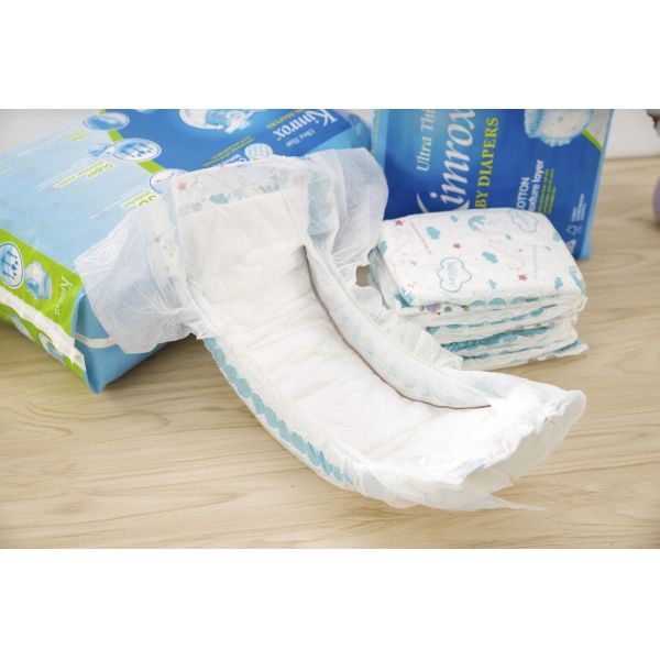 Velcro Tape Happy Nappy Disposable Baby Diapers Size 3 Soft Breathable Topsheet