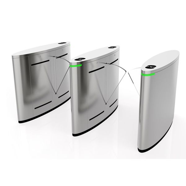 Electronic 304 Stainless Steel Flap Barrier Gate CE Approved With Barcode Scanner