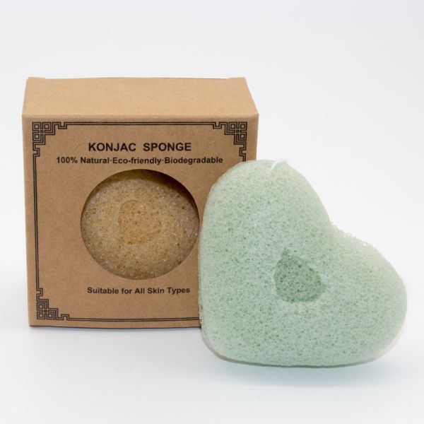 8.6×6.5×2.5cm Green Tea Konjac Sponge