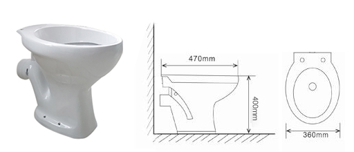 Ceramic Wall Mounted Two Piece Toilets Split Hanging WC Bathroom 4.5L