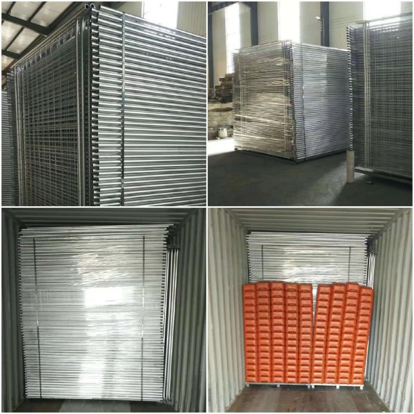 Interlocking 2.1m Tall Metal Tempoary Fence Galvanized Frame Design For Construction